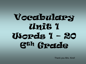 Vocabulary Workshop - Ms. Mason's Middle School