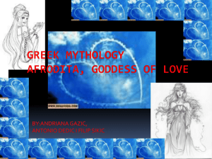 Greek mythology Afrodita, goddess of love