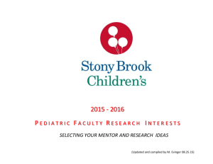 Research Interests - Stony Brook University School of Medicine