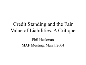 Credit Standing and the Fair Value of Liabilities