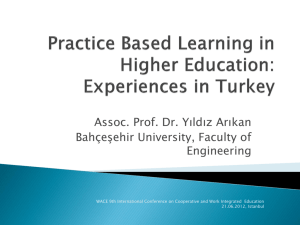 Practice Based Learning in Higher Education: Experiences in Turkey