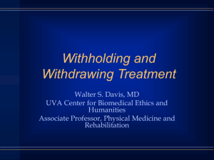 Withholding & Withdrawing Treatment-I