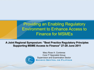 Providing an Enabling Regulatory Environment to