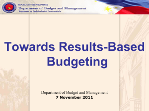 Towards Results-Based Budgeting
