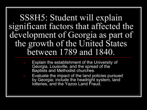 SS8H5: Student will explain significant factors that affected the