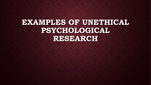 Examples of Unethical Psychological Research The