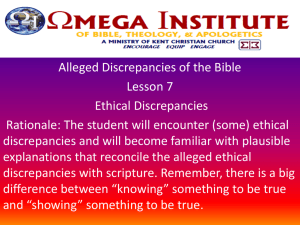 Alleged Discrepancies of the Bible Slide Show L7