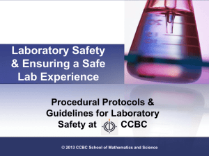 Why Lab Safety? - CCBC Faculty Web