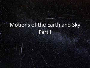 The Sky and the Motions of the Earth