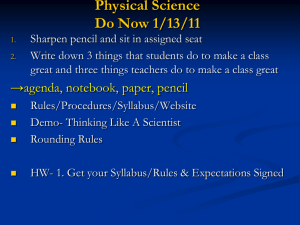 Physical Science Do Now
