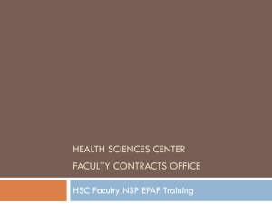 HSC Fac NSP EPAF Training - UNM Health Sciences Center