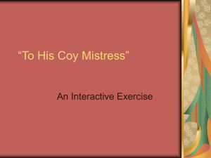 To His Coy Mistress
