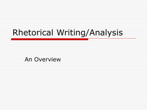 Rhetorical Writing/Analysis