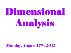Dimensional Analysis (8/17)
