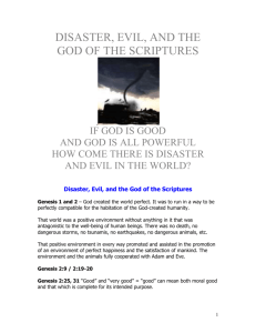 Disaster, Evil, and the God of the Scriptures