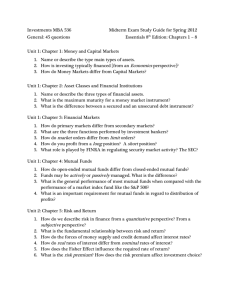 Investments MBA 536 Midterm Exam Study Guide for Spring 2012