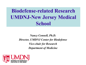 UMDNJ Biodefense and Emerging Pathogens Research