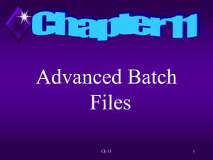 Ch 11 Advanced Batch Files