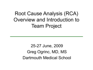 2007 Dartmouth CLARION Root Cause Analysis Team