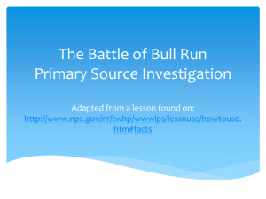 The Battle of Bull Run Primary Source Investigation