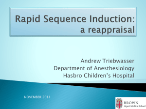 Rapid Sequence Induction: evidence based review