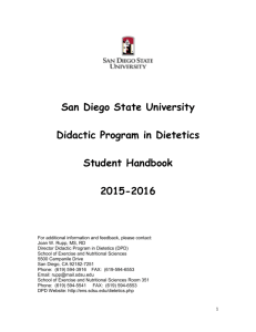 DPD Student Handbook, 2015-2016