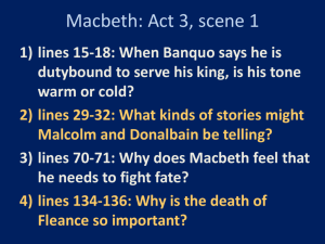 Macbeth Act 3 Reading Questions