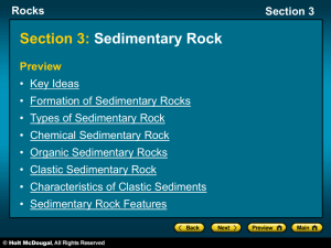 Rocks Section 3 Formation of Sedimentary Rocks