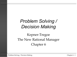 Problem Solving / Decision Making