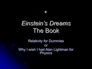 PowerPoint Presentation - Einstein's Dreams The Book