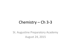 Chemistry * Ch 3-3