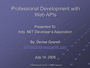 Professional Development with Web APIs