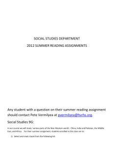 SOCIAL-STUDIES-DEPARTMENT-2012-Summer-Reading