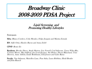 Lipid Screening and Promoting Healthy Lifestyles 2009