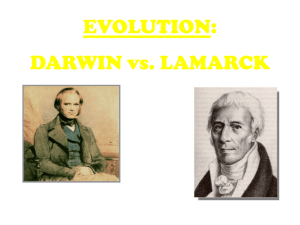 NOTES: Darwin vs. Lamarck