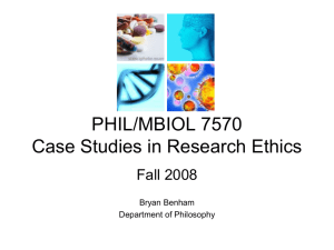 Phil 7570 Case Studies in Research Ethics