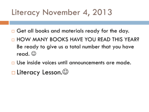 Literacy November 4, 2013