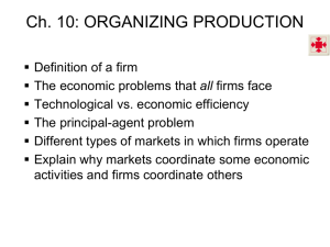 Ch. 10: Organizing Production.