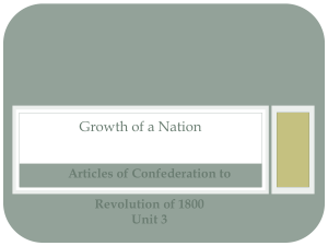 Articles of Confederation to Revolution of 1800 Unit 3 Kenneth C