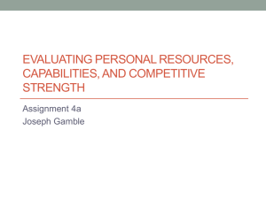 Evaluating Personal Resources, Capabilities, and Competitive
