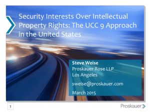 Security interests over IP rights in the USA.the UCC 9 approach