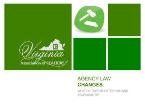 AGENCY LAW CHANGES: