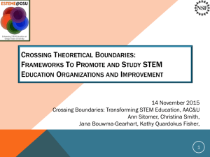Frameworks to promote and study STEM education organizations