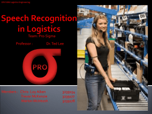 Speech Recognition in Logistics