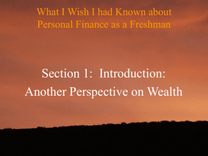 UNIV101-01 A Gospel Perspective on Wealth