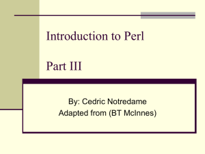 Introduction to Perl Part III - T