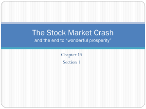 The Stock Market Crash and the end to *wonderful prosperity*
