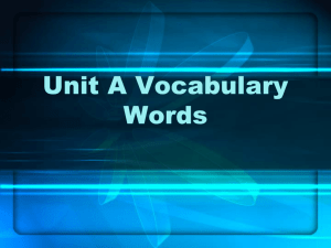Unit A Vocabulary Words