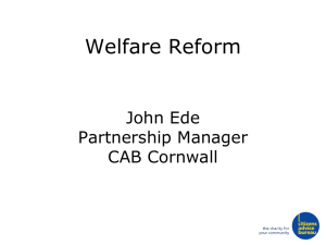 Welfare Reform - Volunteer Cornwall