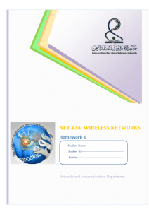 Net 434: Wireless Networks